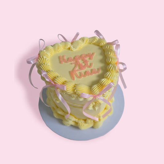 Custom Lambeth heart cake