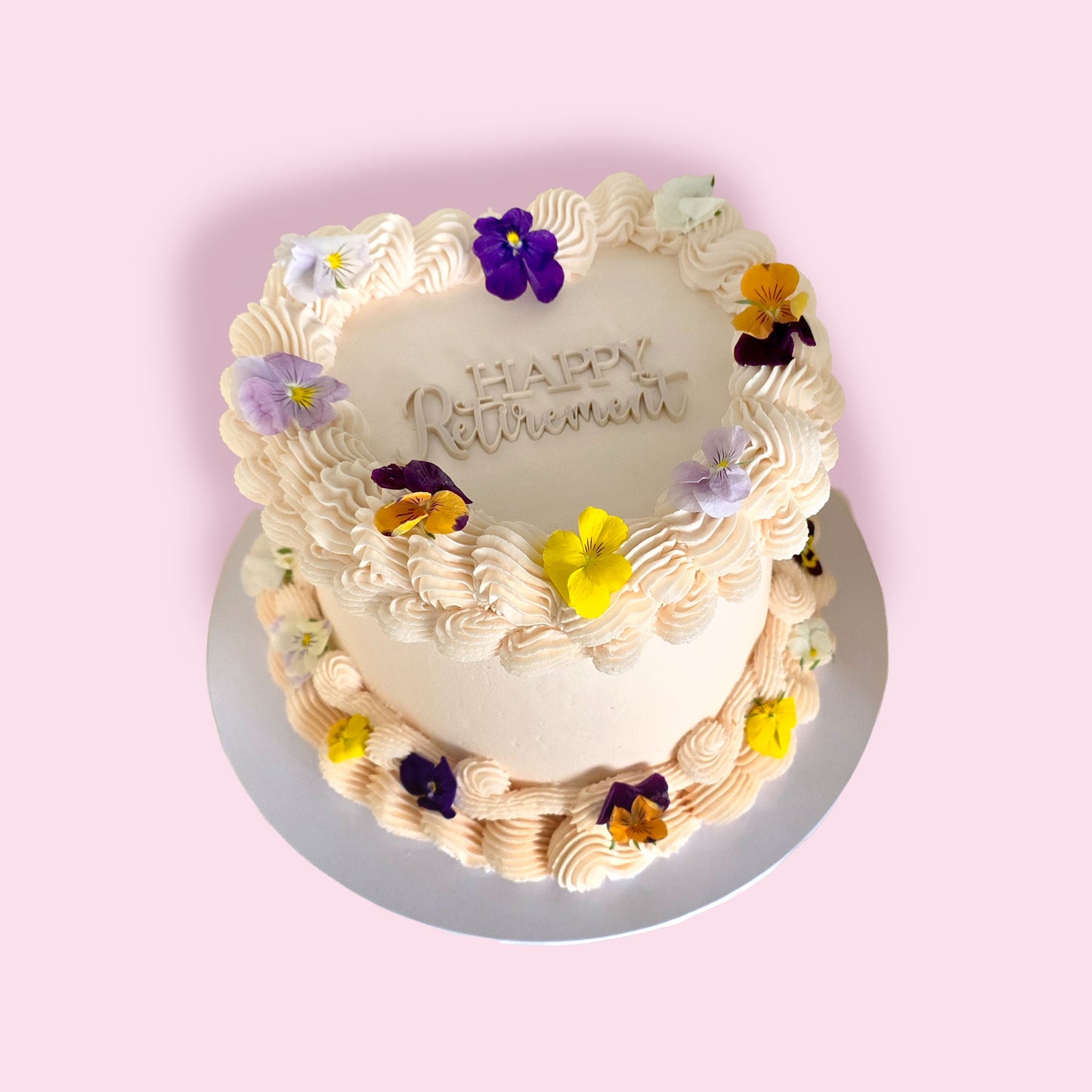 Custom Lambeth heart cake